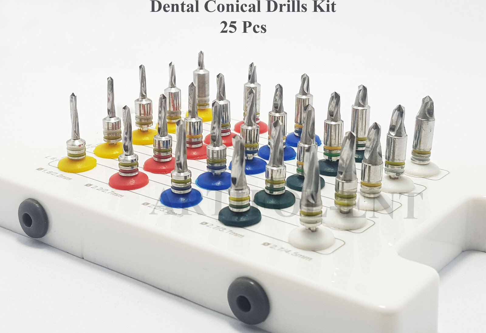 Dental Conical Drill Kit 25 Pcs with Stopper Implant Surgical Drills Kit
