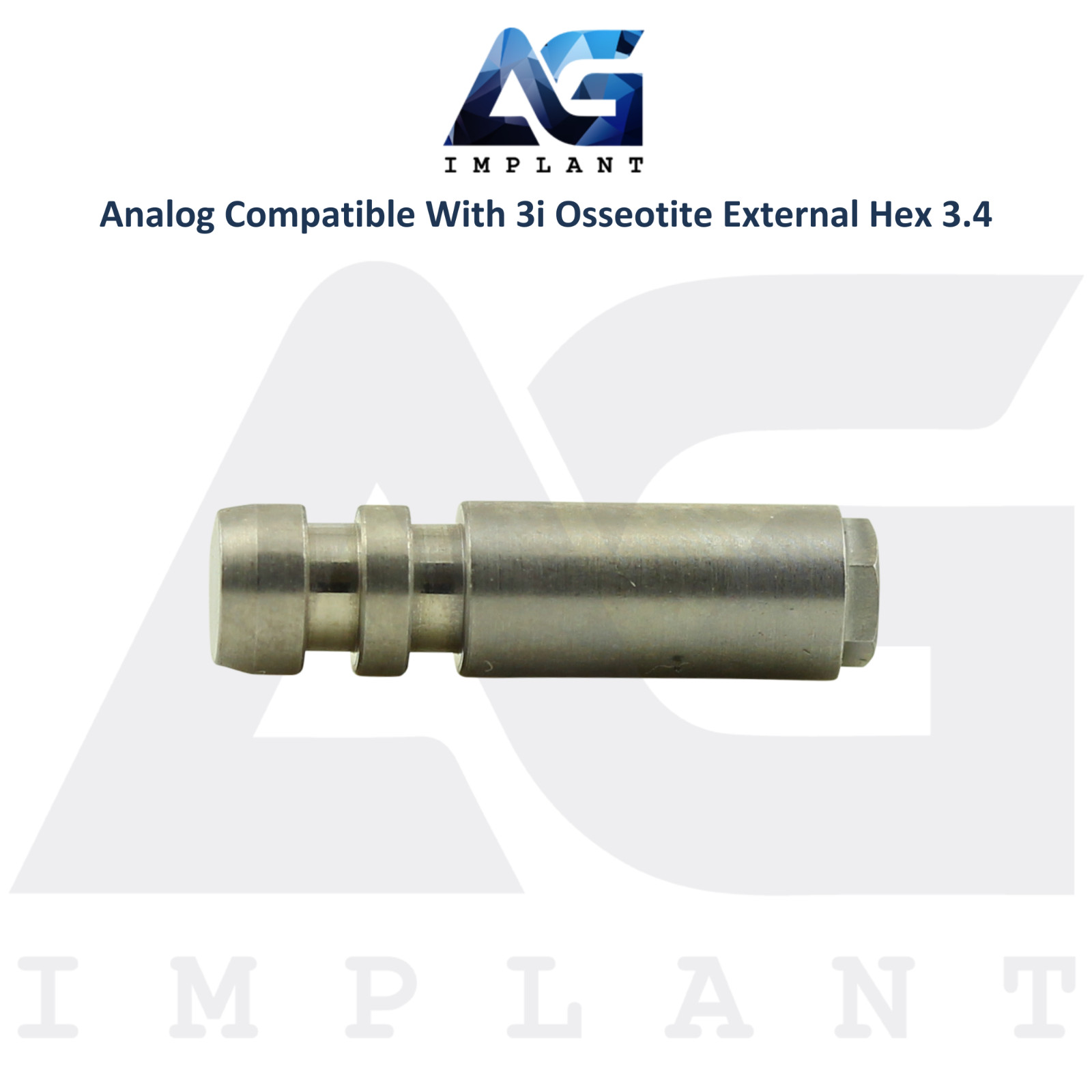 10 Fixture Analog Compatible with 3i Osseotite External Hex Ø3.4mm Dental Lab