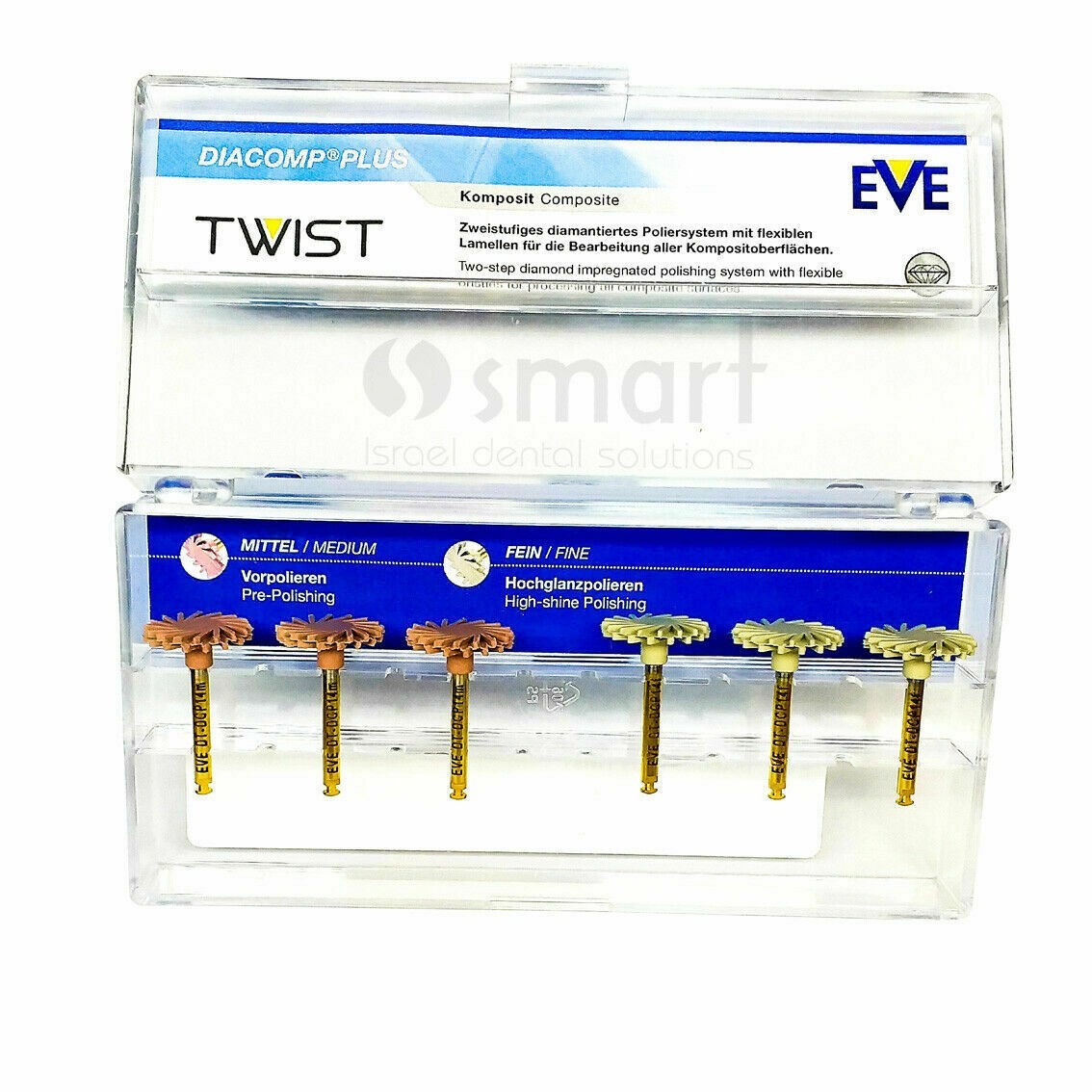 Dental Eve Diacomp Plus Twist RA 342 Composite Polishing Diamond System EVE 14mm
