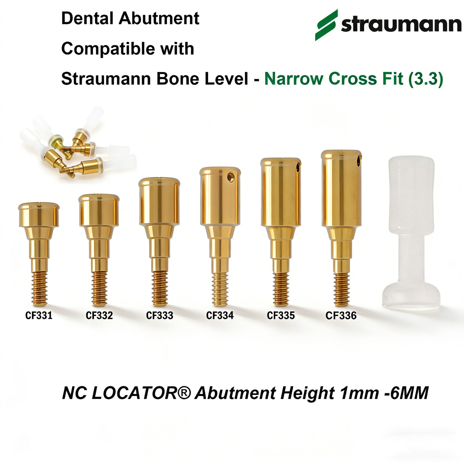 Dental Ti Locator Fits Straumann Bone Level NC/RC Internal Hexagonal Connection