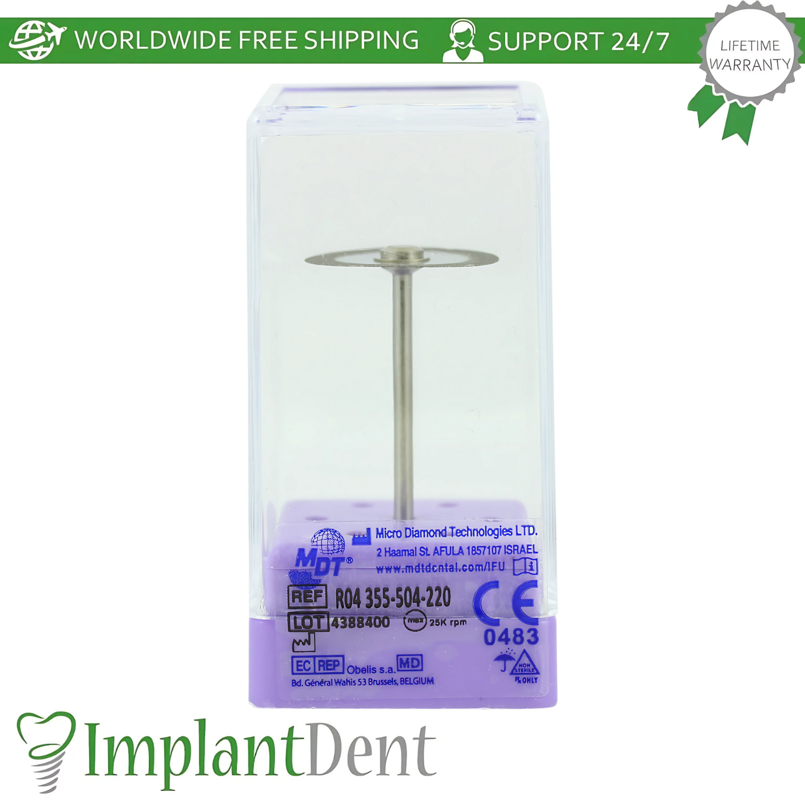 MDT Dental Diamond Coated Double Sided Super Flex Disc Contouring Applications