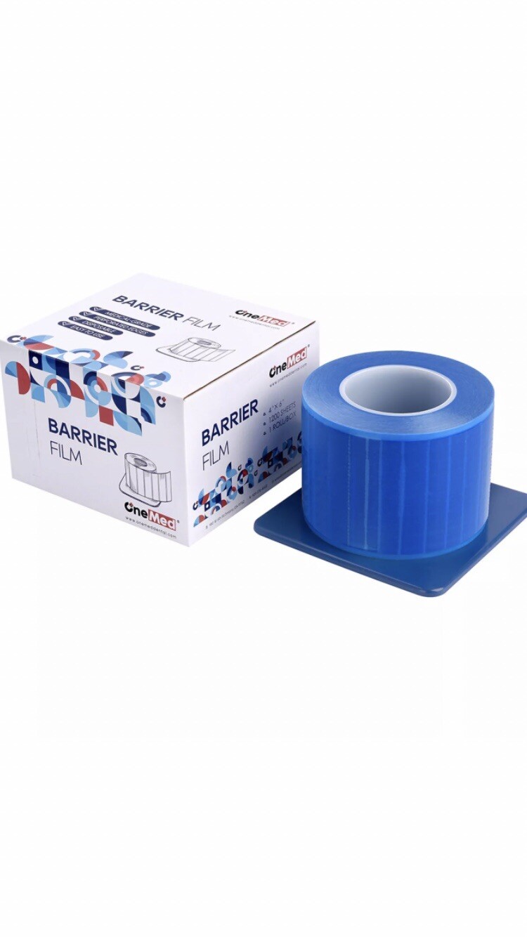 4 X OneMed Barrier Film Tape for Dental Tattoo Adhesive Roll,4″x6″, Blue