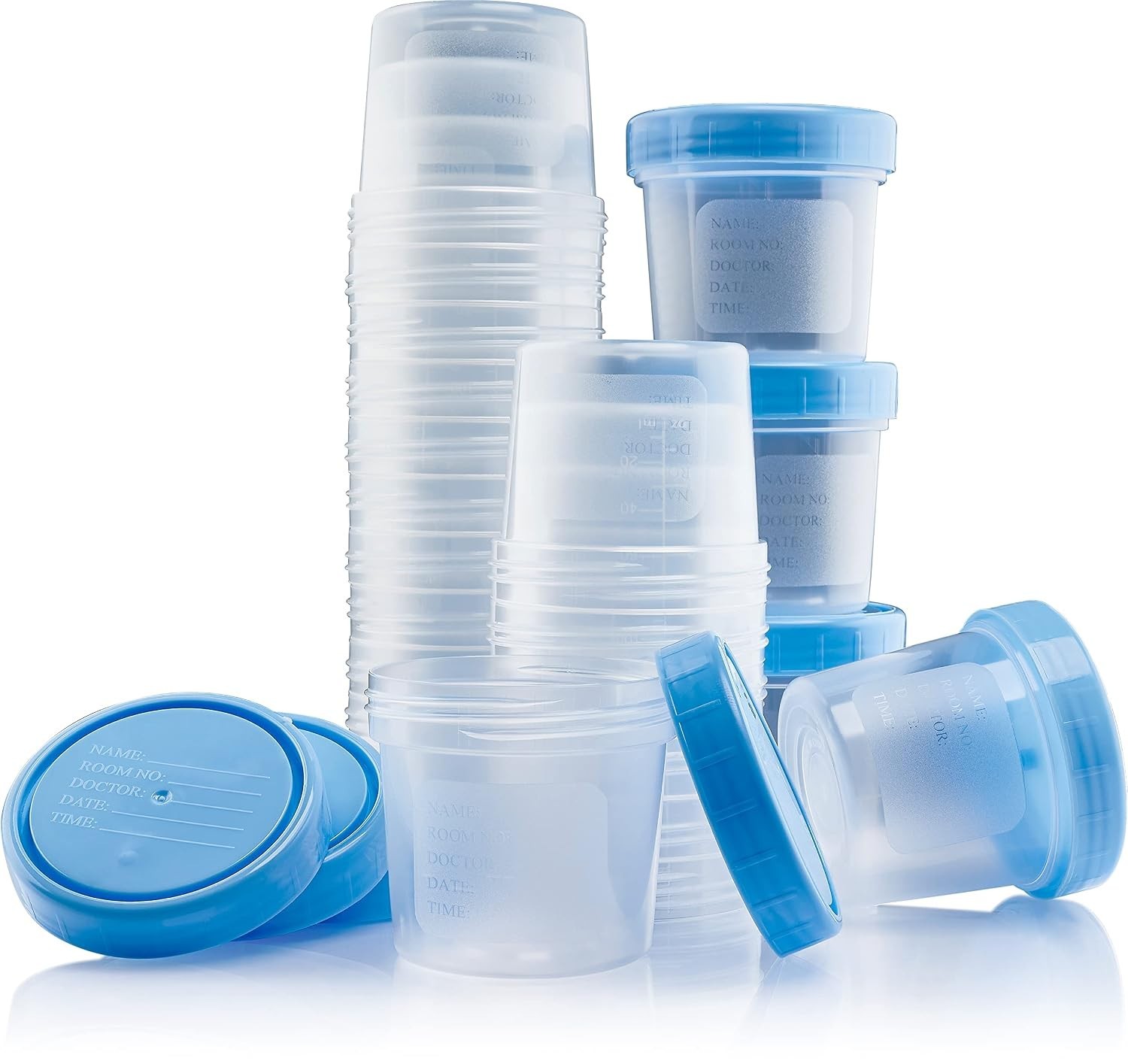 Specimen Cups with Lids-Leak Proof Lid- High Quality Latex Free Polypropylene…