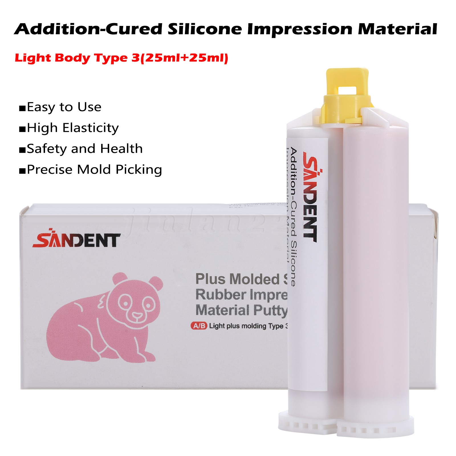 Dental Impression Material VPS Light Body Fast Set (4 Cartridge & 20 Tips) PVS