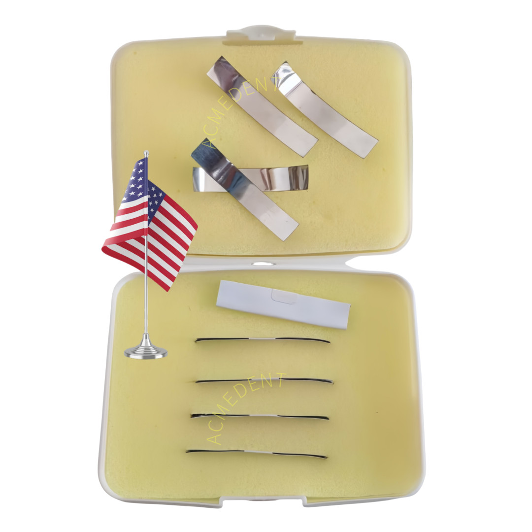 50Pcs Dental Metallic Articulating Bite Film Strips Metal Shimstock Foil
