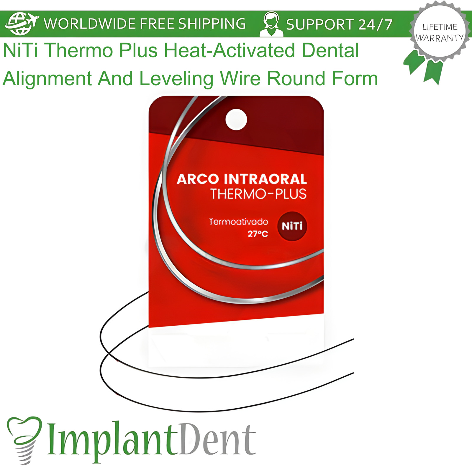 NiTi Thermo Plus Heat-Activated Dental Alignment And Leveling Wire Round Form