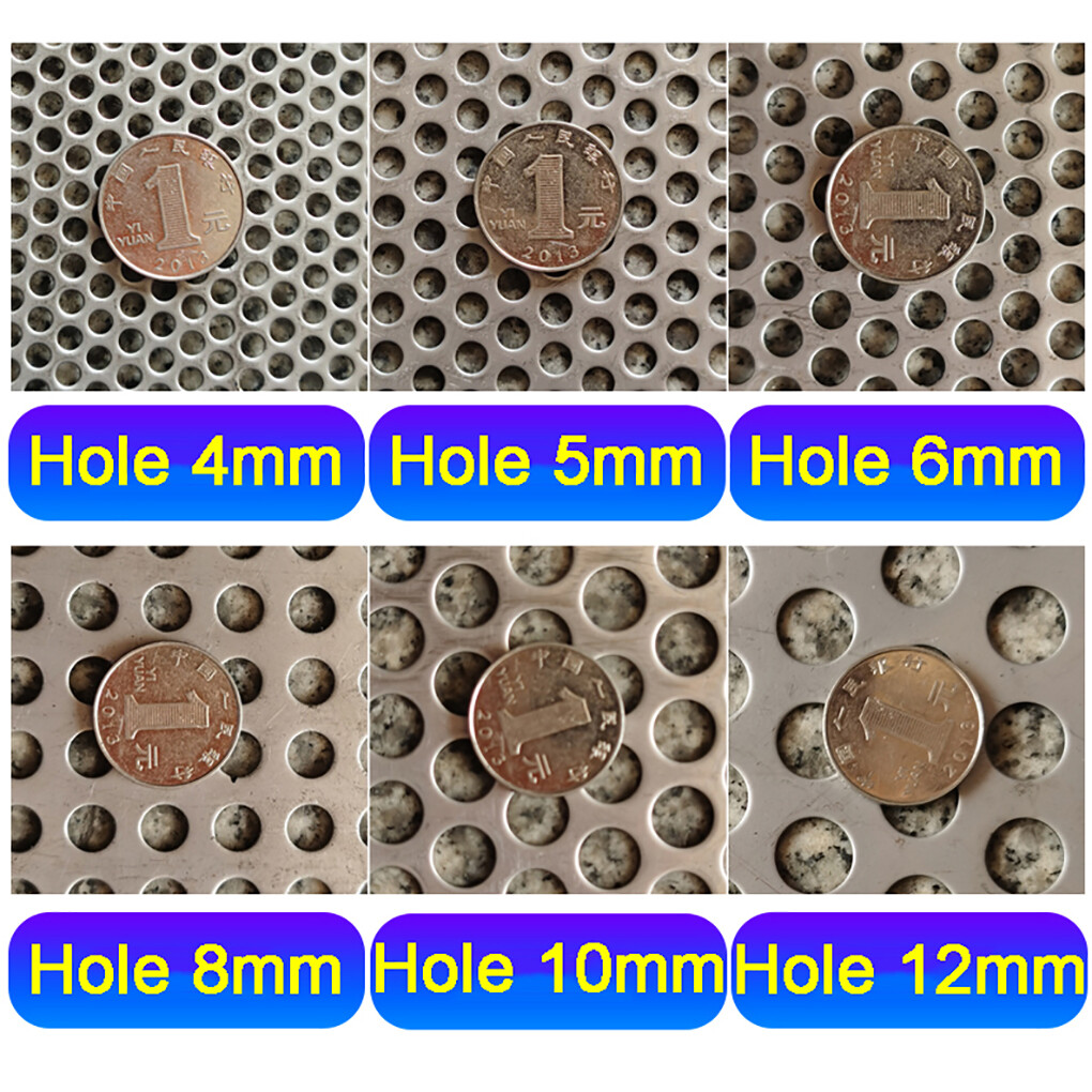 304 Stainless Steel Punched Round Hole Square Plate Mesh Filter for Sink Kitchen