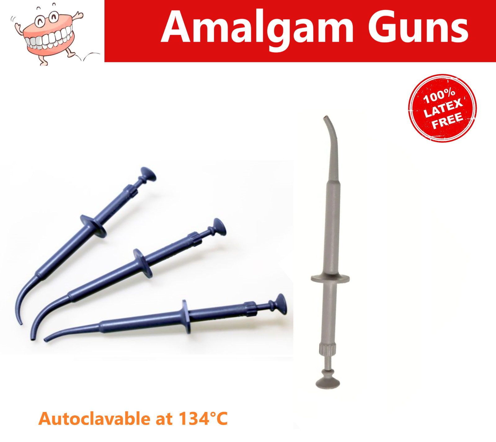 Dental Amalgam Gun Plastic Amalgam Carrier Straight Angle, Right Angle, Mini