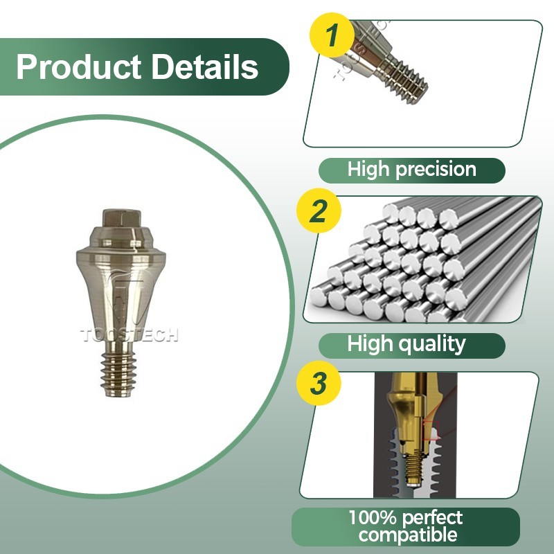 10pcs Dental titanium Multi unit straight abutment Fits to Nobel Active NP/RP