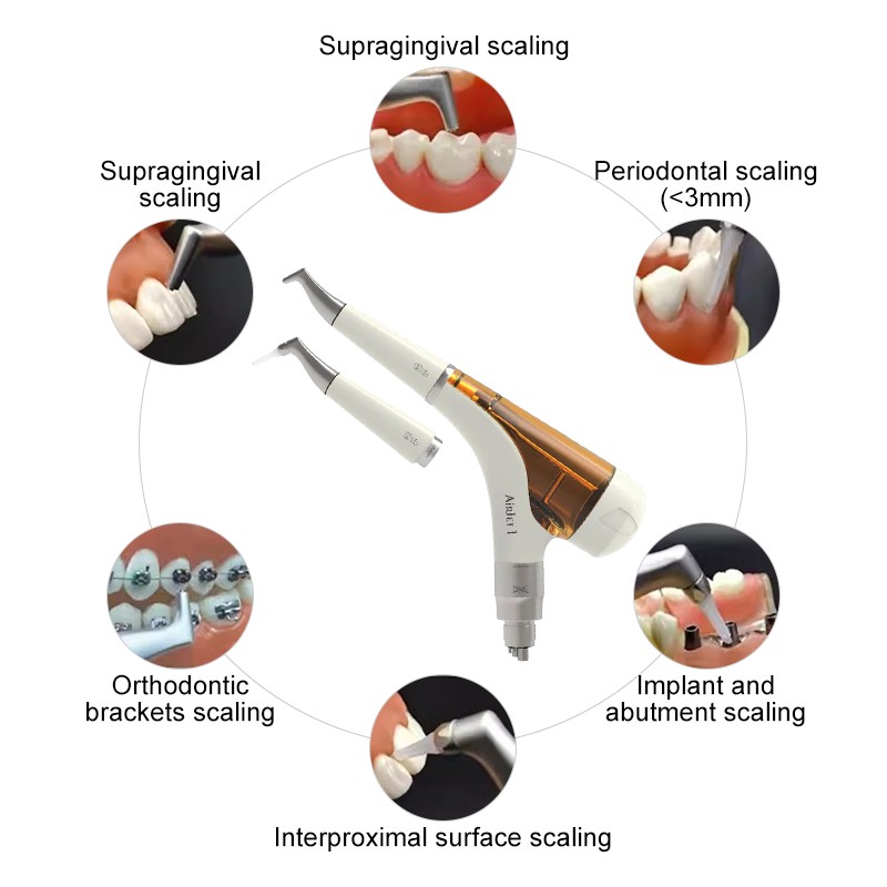Dental Air Polisher Supragingival/Subgingival 2 in 1 Teeth Whitening Sandblaster