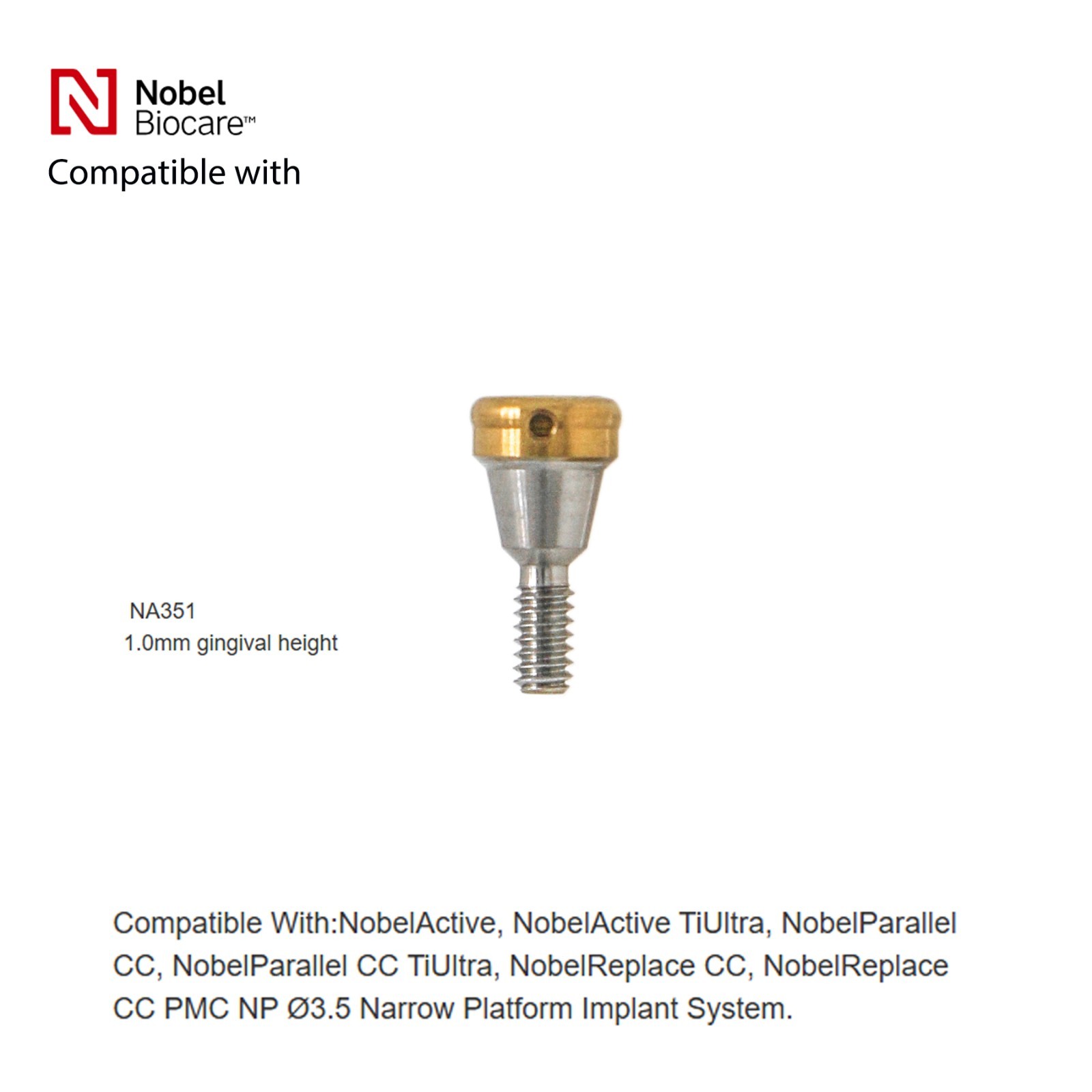 Nobel Biocare Locator abutment NP/RP conical Connection 1-5.0mm overdenture Fits