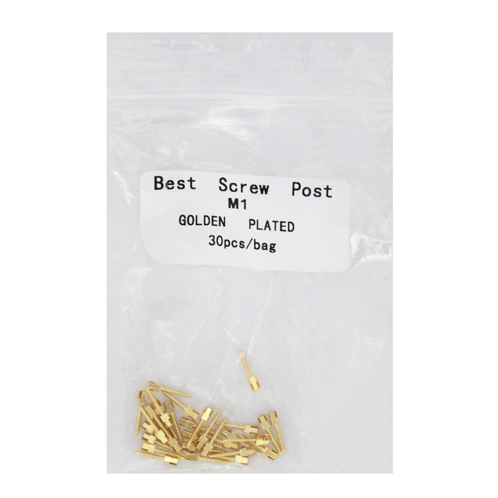 30 Pcs Dental Screw Post 24K Gold Plated Conical Refills S/M/L/XL For Root Canal