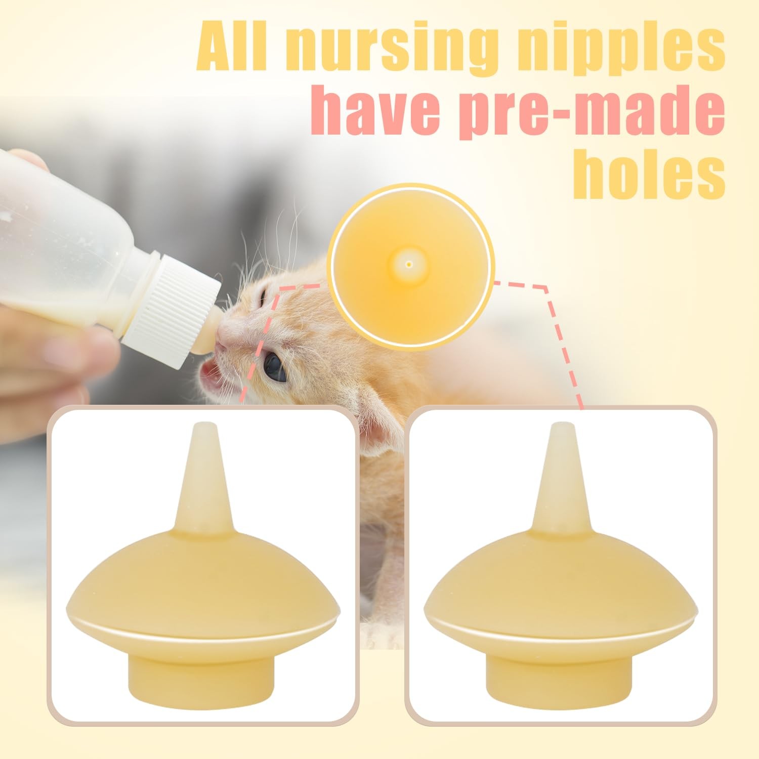 Xuanda Mini Pet Feeding Bottle and Syringes with Nipples for model4, white