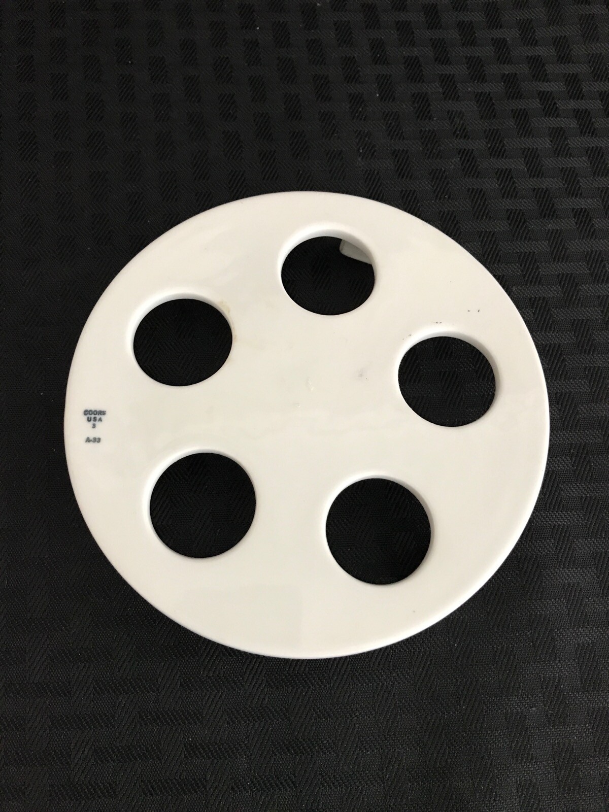 COORS COORSTEK Glazed Porcelain 140mm 5 1/2”Plate For Small Desiccator 60446