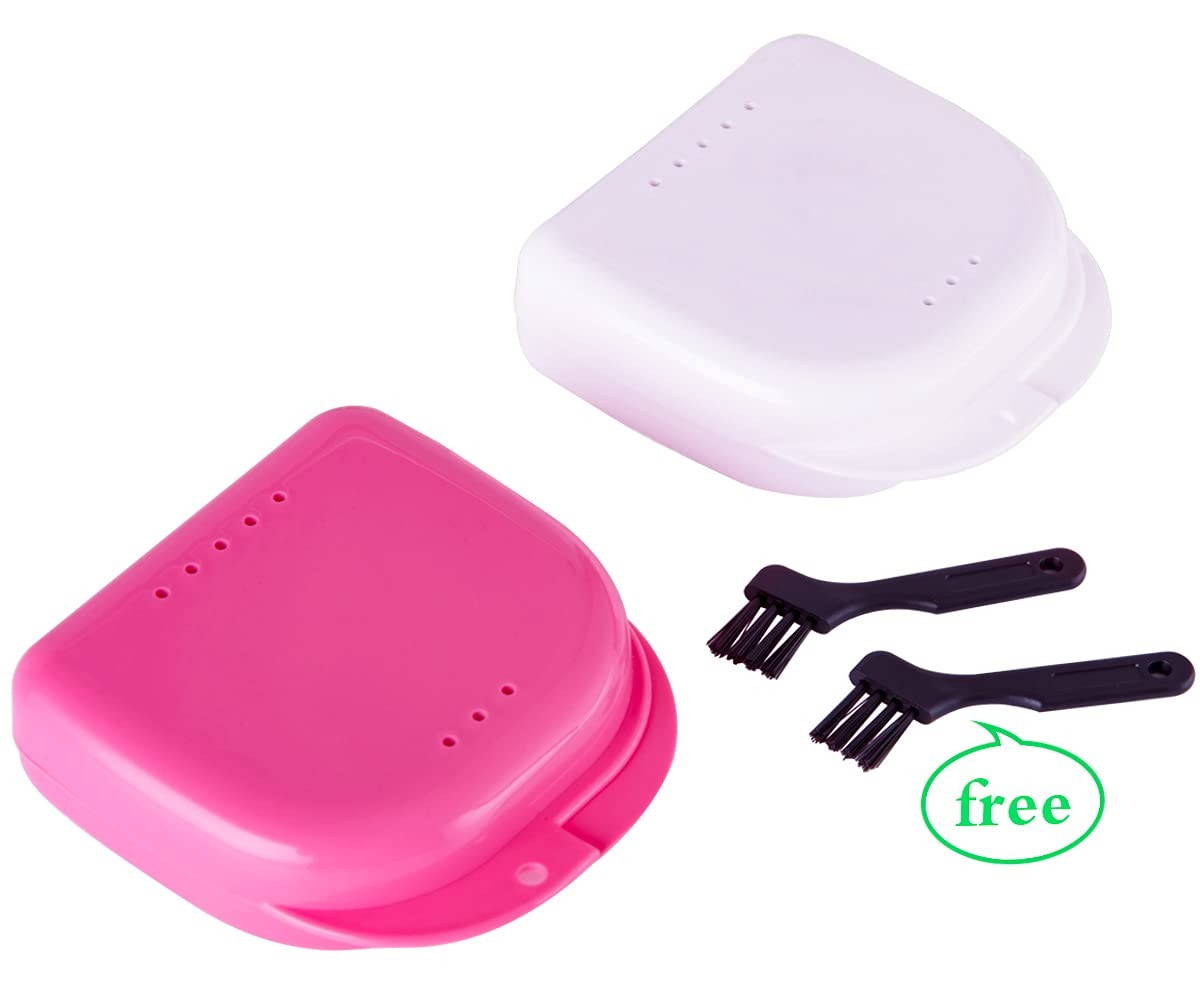 Retainer Case with Mirror, Mouth Guard Case, Orthodontic 2 Count (Pack of 1)