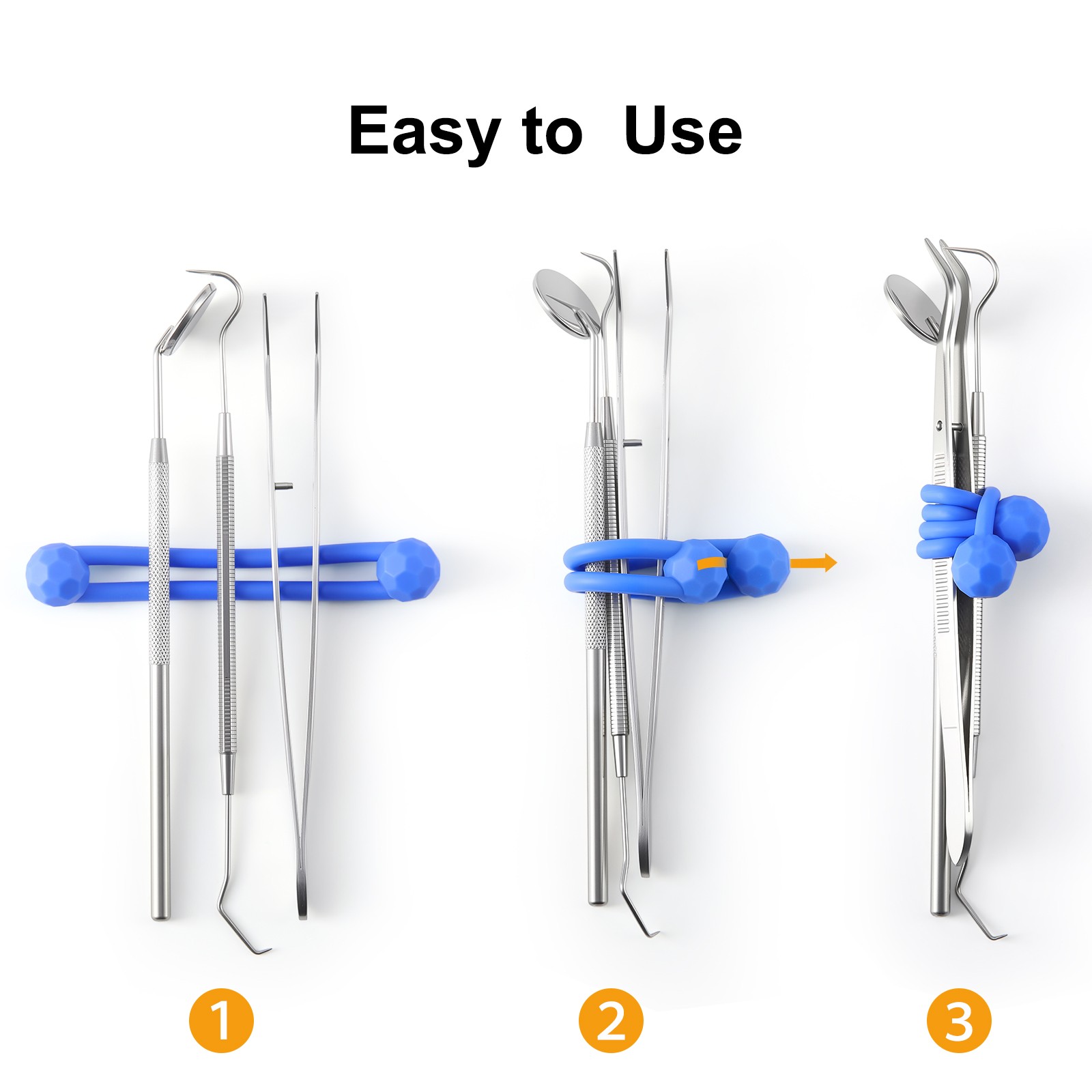 JMU Dental Instrument Silicone Ties 6/pk 7.5cm Autoclavable Up 275°F