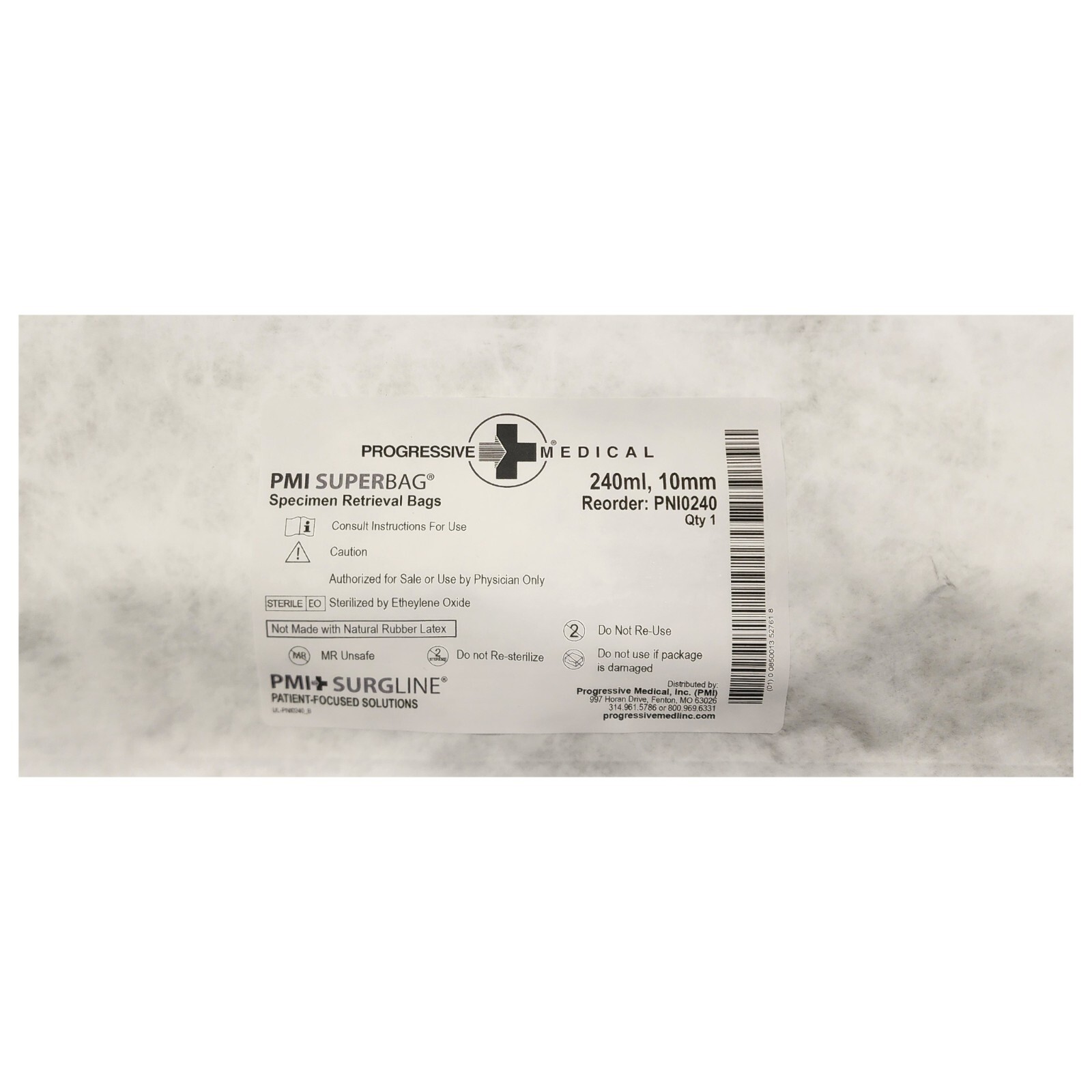 *10-Packs* Progressive PMI SUPERBAG Specimen Retrieval Bag 240ml PNI0240