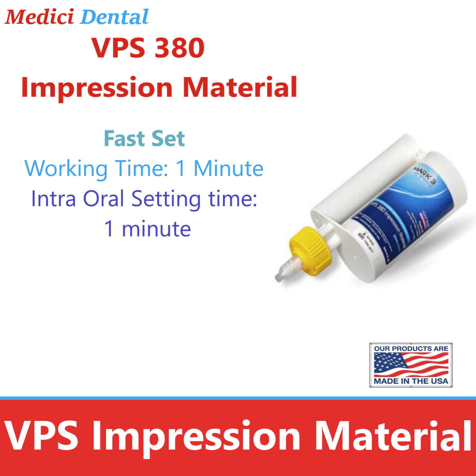 Virtual 380 VPS Impression Material Heavy Body Fast Set Or Regular Set 1 or 2pk