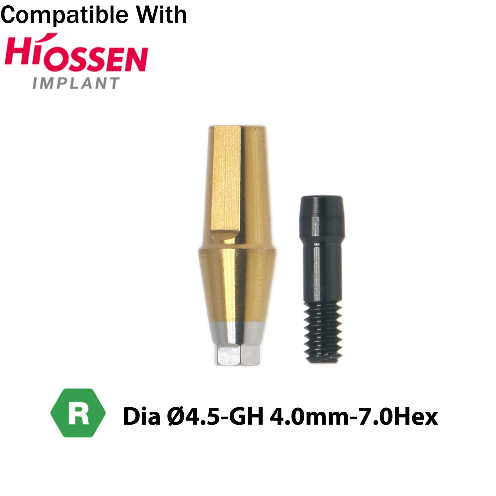 Dental Regular Straight Abutment with Screw fits Hiossen Osstem Ø4.5/5.0/6.0mm