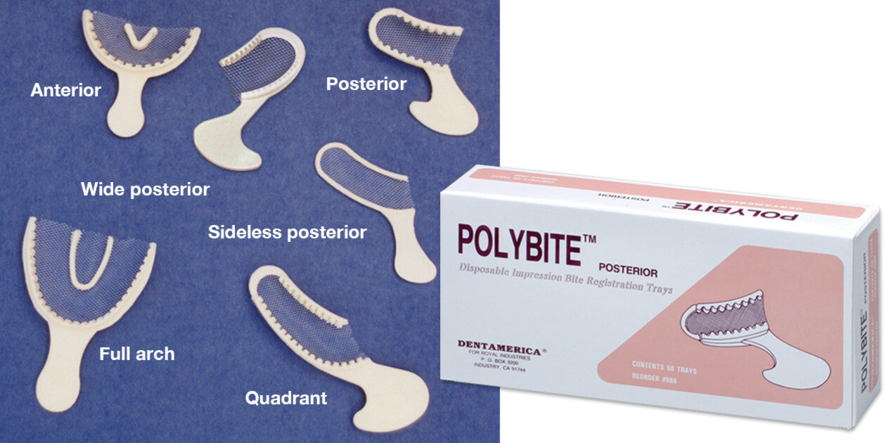 50pcs DentAmerica Polybite Disposable Impression Bite Trays–Posterior