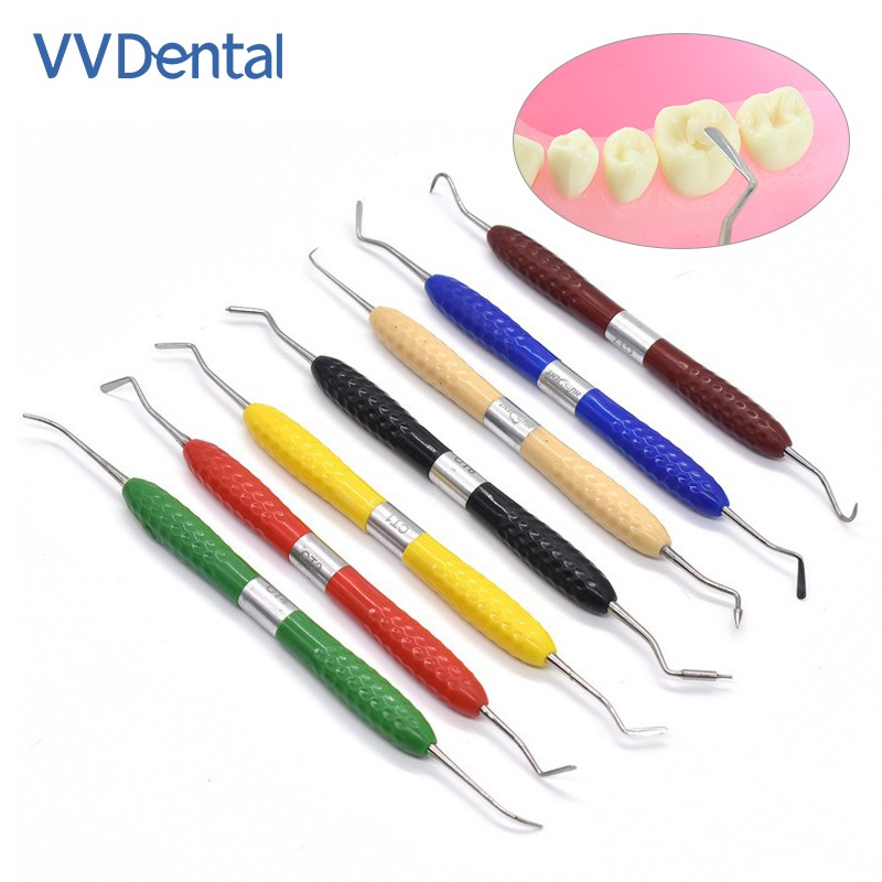 VV Dental Resin Spatula Kit 7pcs/set Silicone Handle Composite Resin Filling