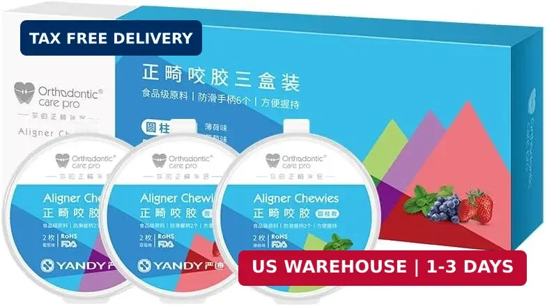 YANDY Dental Aligner Chewies, 6-Pack Silicone Orthodontic Chompers Aligner Trays