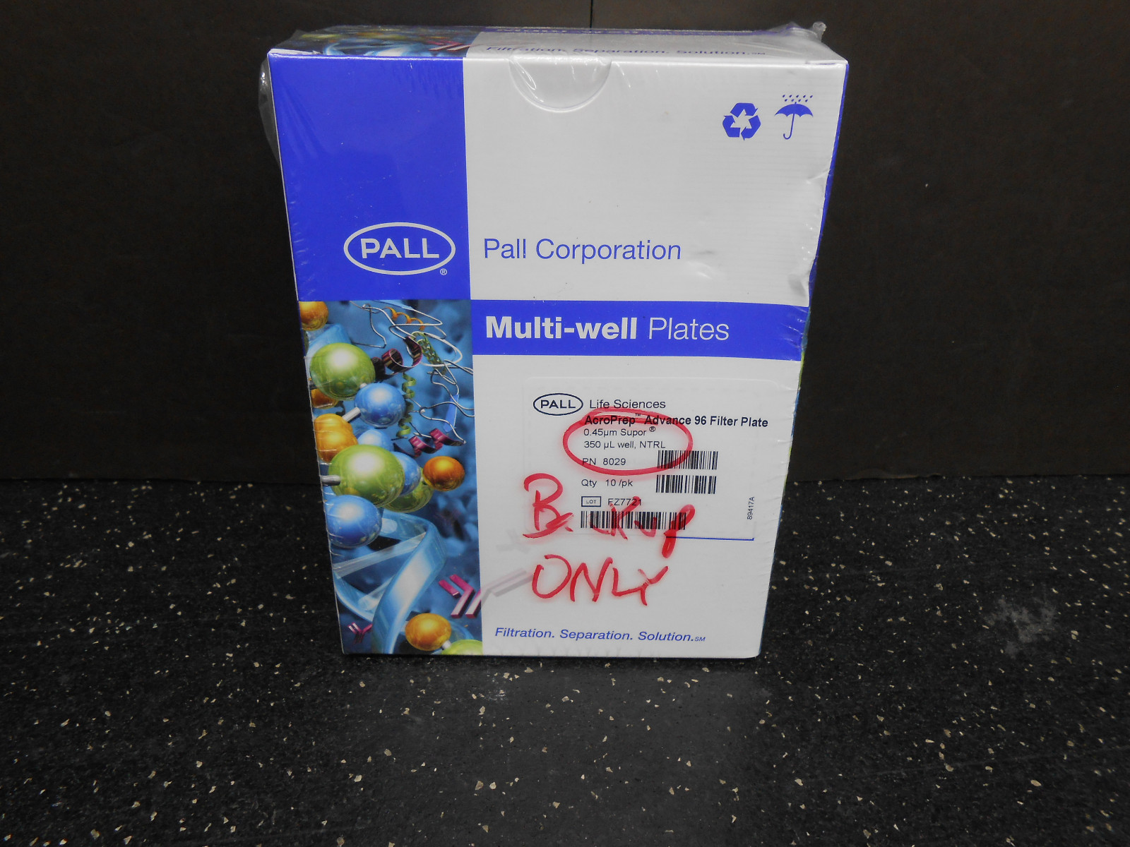 PALL 8029 LIFE SCIENCES ACROPREP ADVANCE 96 FILTER PLATE 0.45m SUPOR 350µL WELL