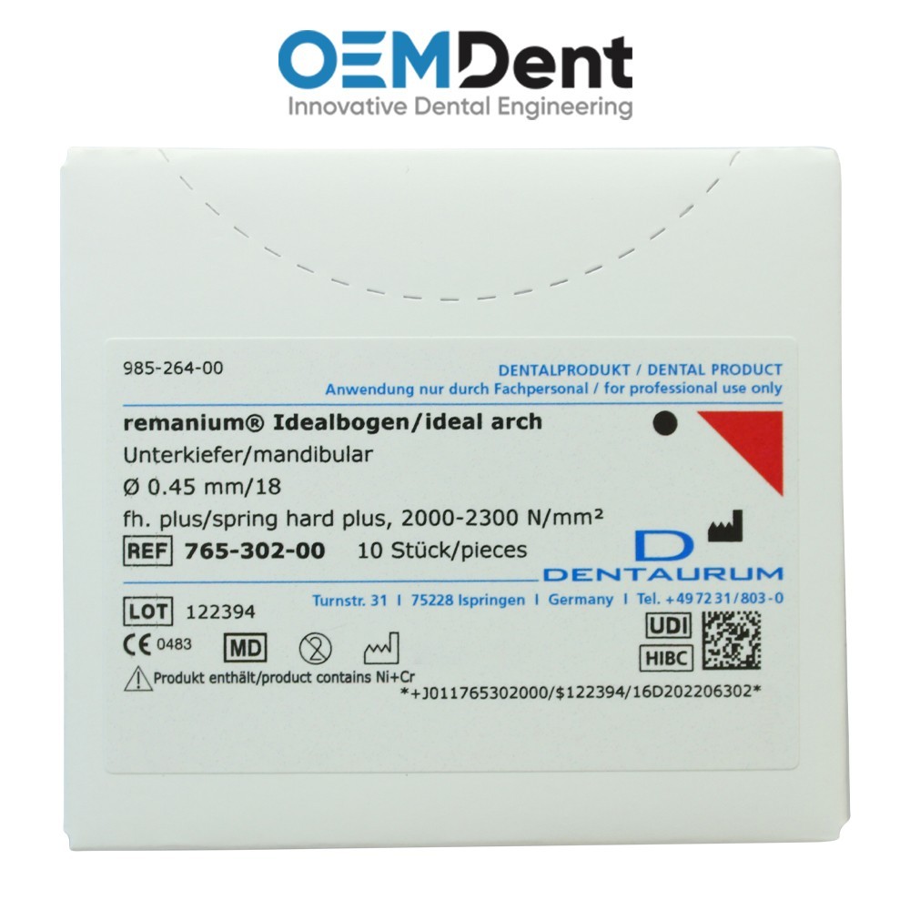 Dental Dentaurum Remanium® Ideal Arch Round Archwires Upper & Lower Jaw Ortho