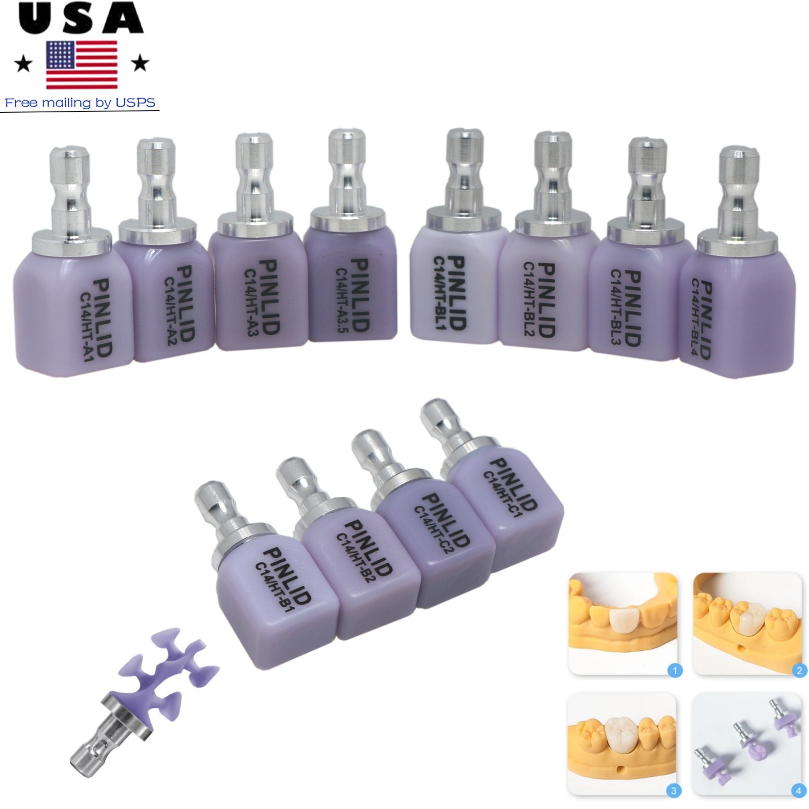 LT/HT C14 Dental IPS e.max Lithium Dislicate Glass Ceramic block CAD CEREC/InLab