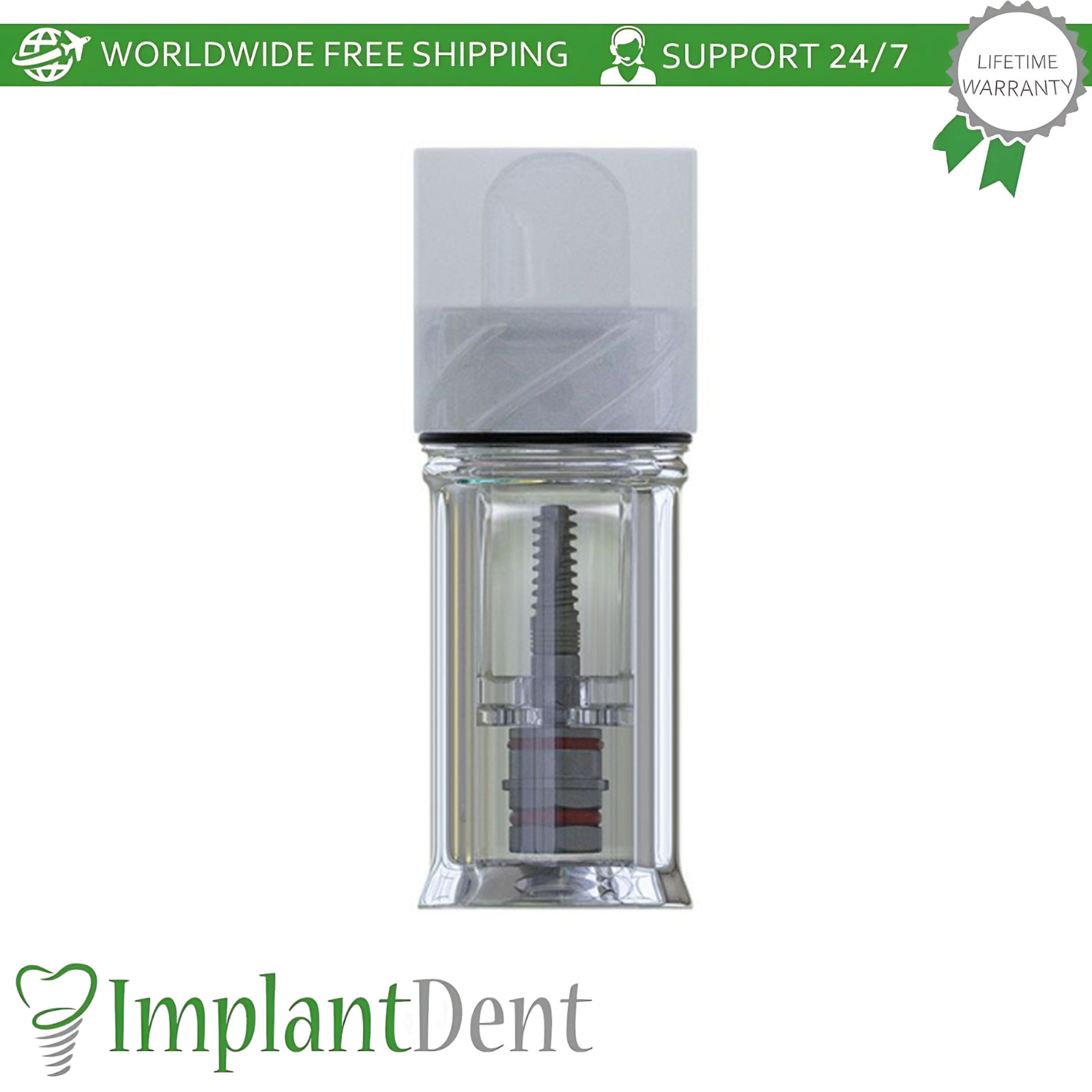 Blue Line Spiral Deeper Threads Dental Titanium Fixture Int Hex 2.42mm
