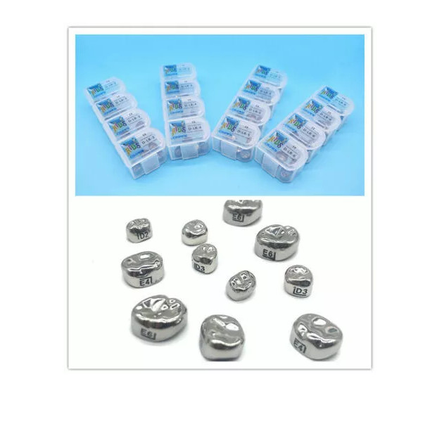 DENTAL Ni-Chro STAINLESS STEEL Primary Molar KIDS CROWN KIT/REFIL All sizes 5/pk