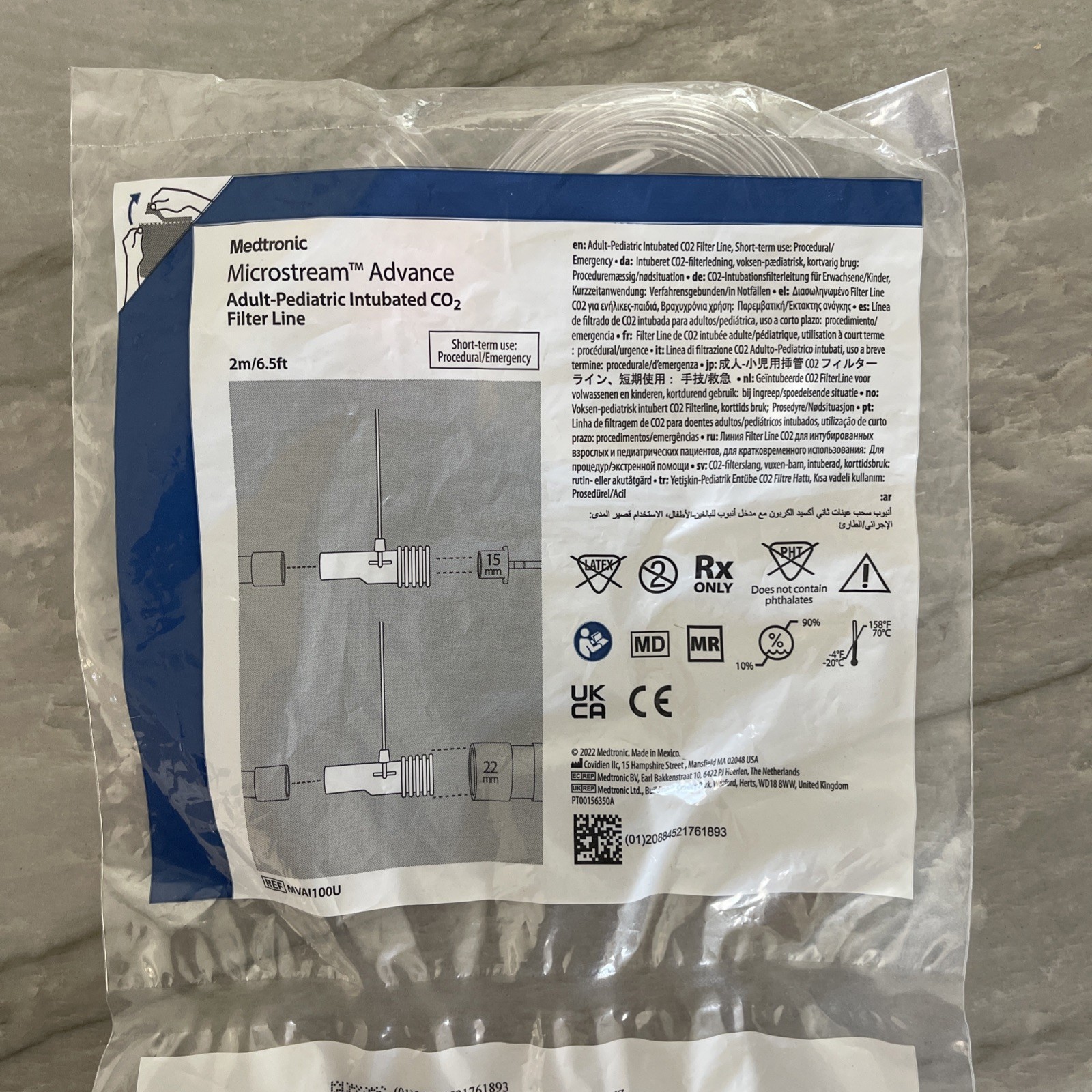 Adult-Pediatric Intubated CO2 Filter Line Pack of 5
