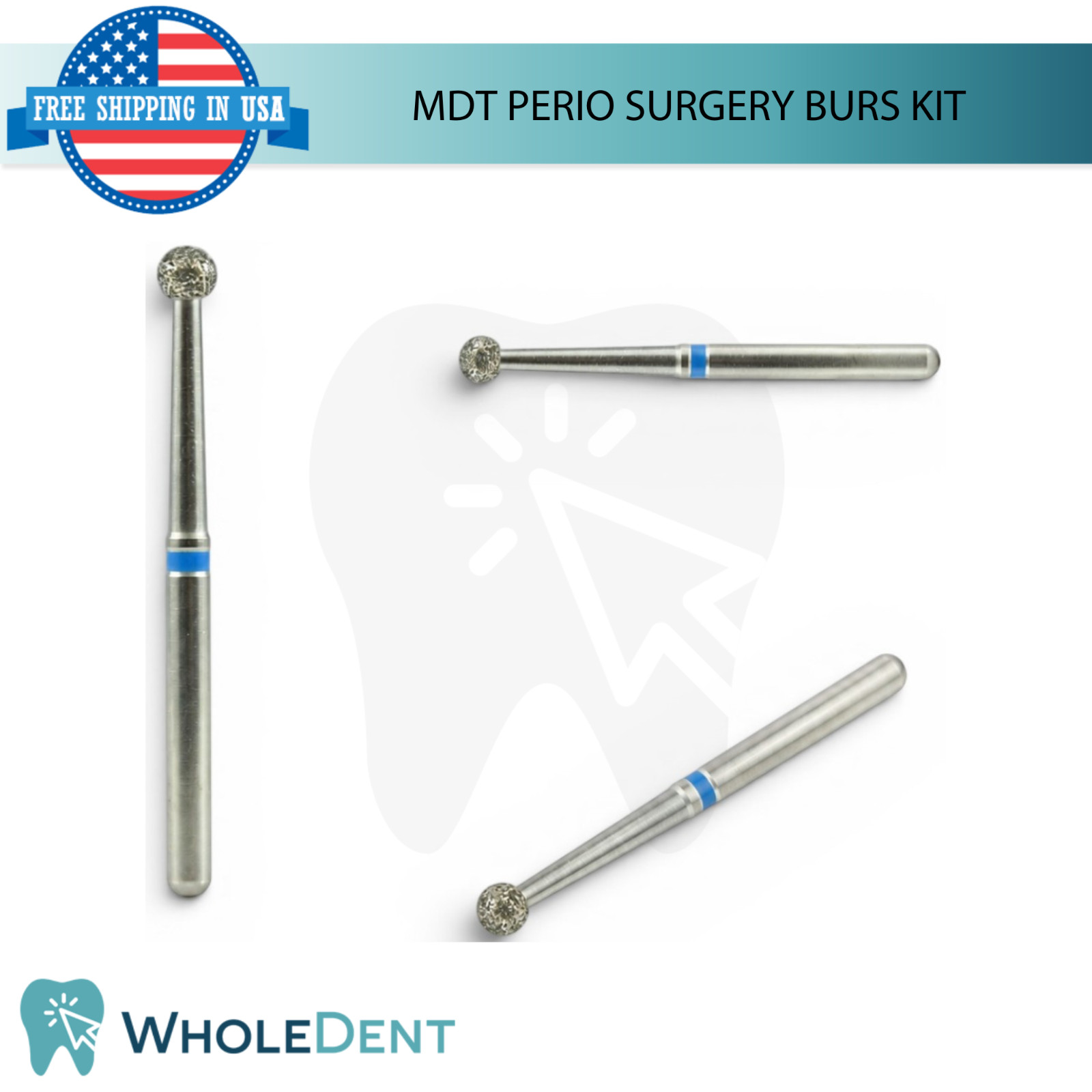 MDT Perio Dental Burs Kit 13Pc Stainless Steel Diamond Coated B0ne Shaping Tool