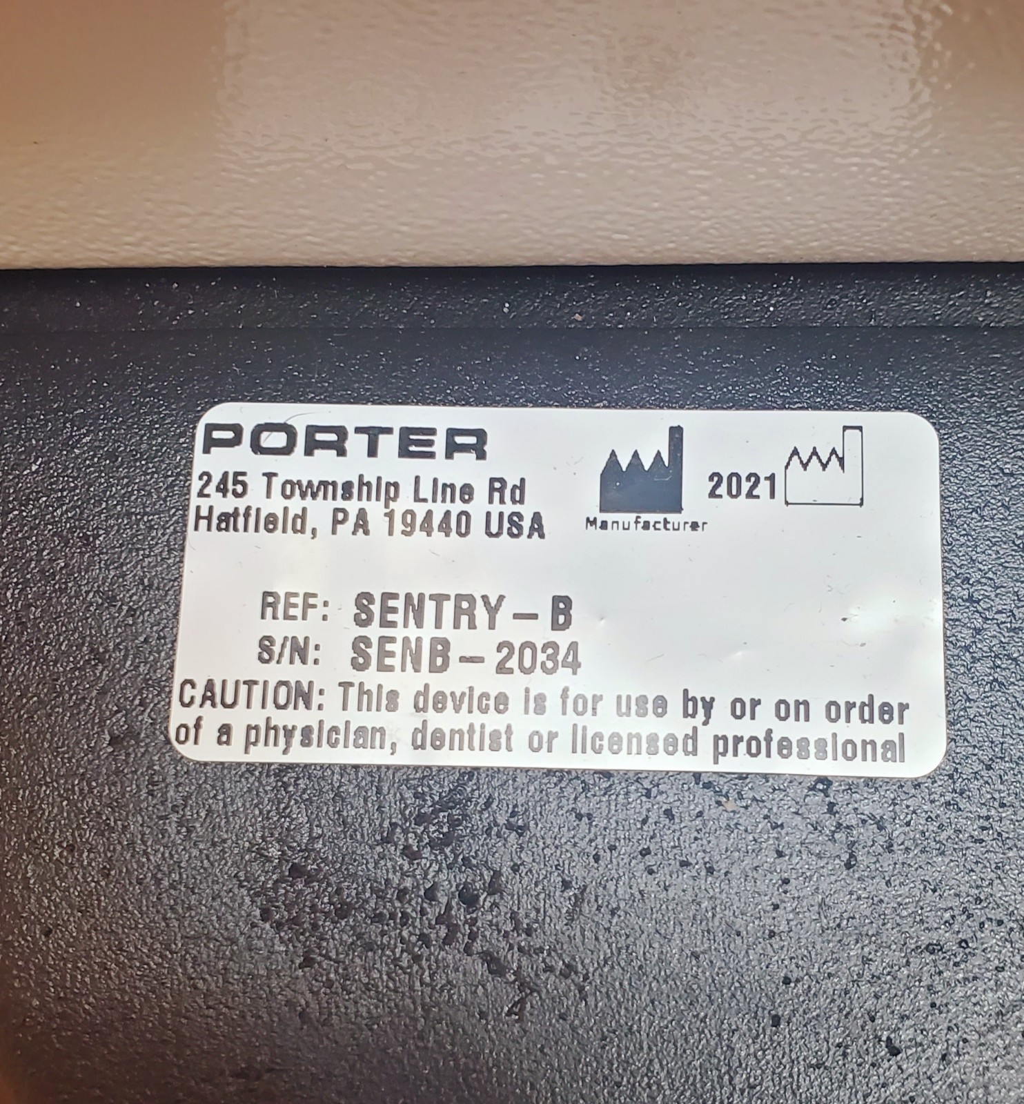 PORTER Sentry Sedates Unit