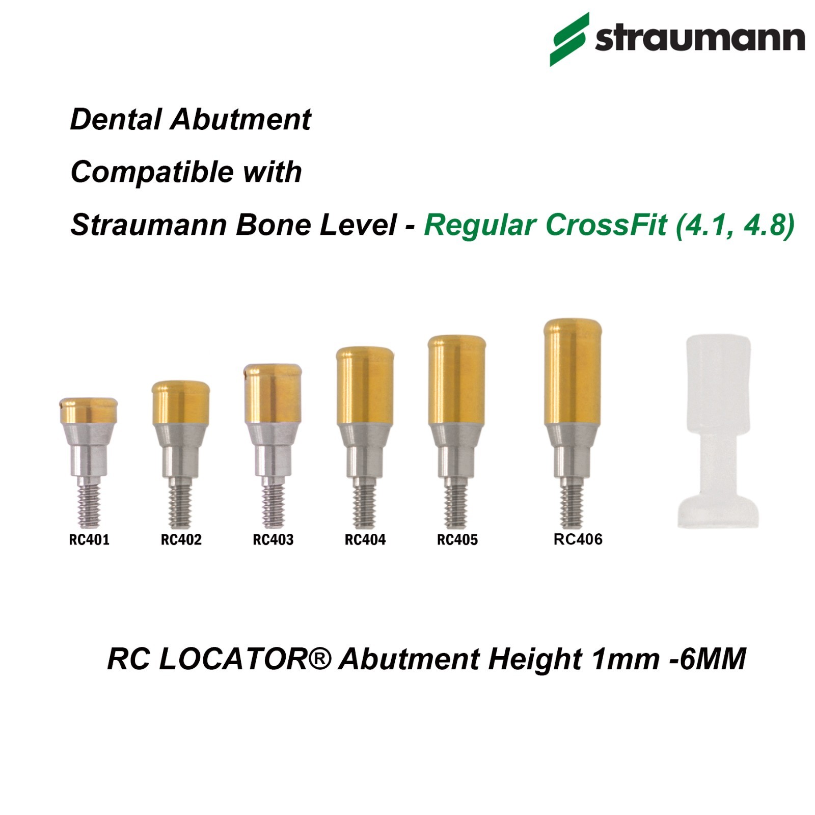 Dental ZEST Locator Abutment Tapered Straumann Bone Level NC RC Ø3.3 4.1 4.8mm