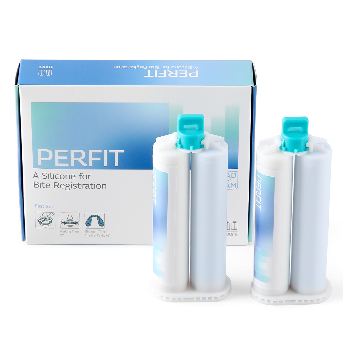 AZDENT 2pcs Dental Bite Registration Material Fast Set 50ML/pcs Mixing Tips