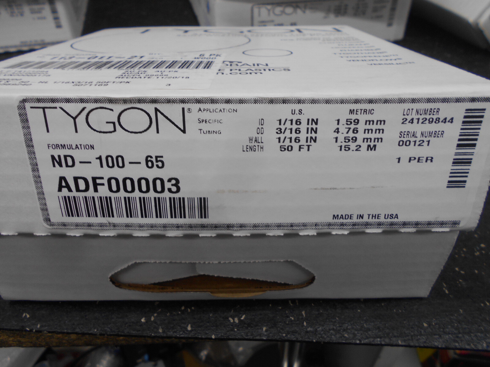 TYGON ADF00003 4.76mm OD 50 FT CLEAR FLEXIBLE TUBING