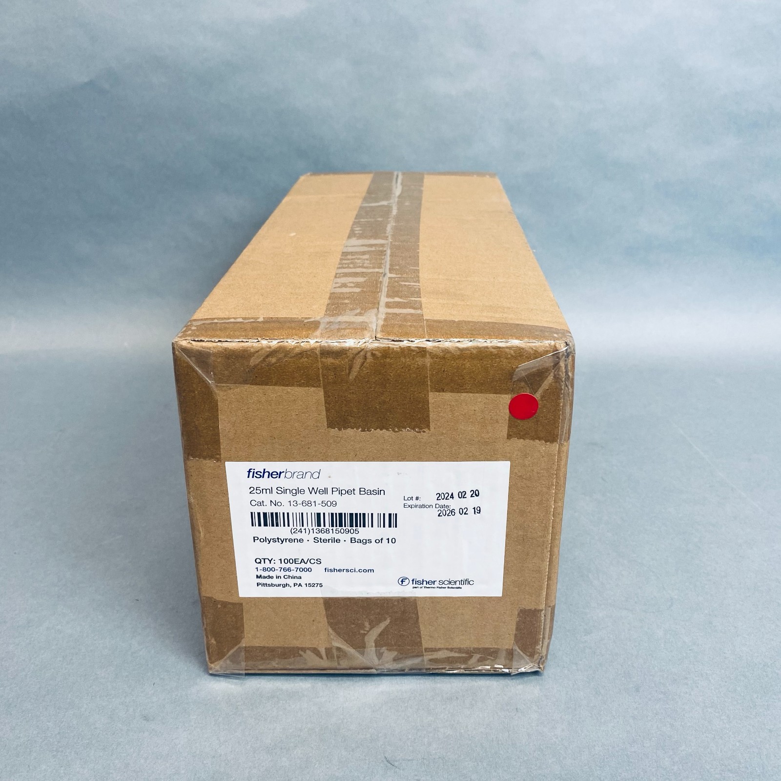 Fisherbrand Reagent Reservoir Single Well 25 ml Sterile Polystyrene 100 Basins
