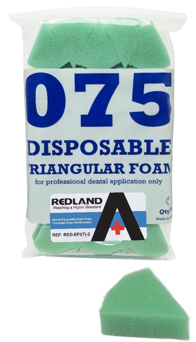 Dental Green Endo Triangle Foam Disposable Refill Inserts 100 Pieces