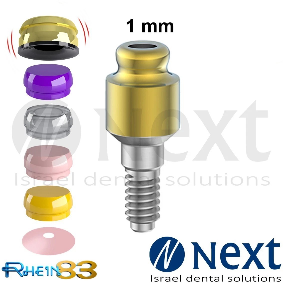 OT Equator abutment 1 mm attachment internal hex Set RHEIN83 with smart box