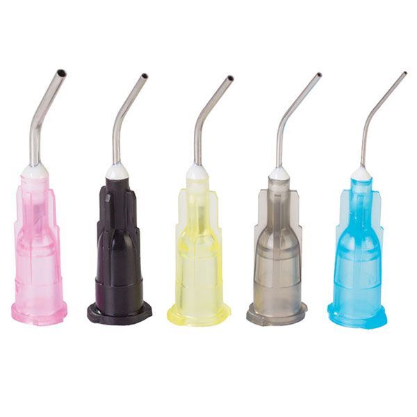 Plasdent 18 ga Pre-Bent Luer Lock Dispensing Tips, Pink 100/Bag