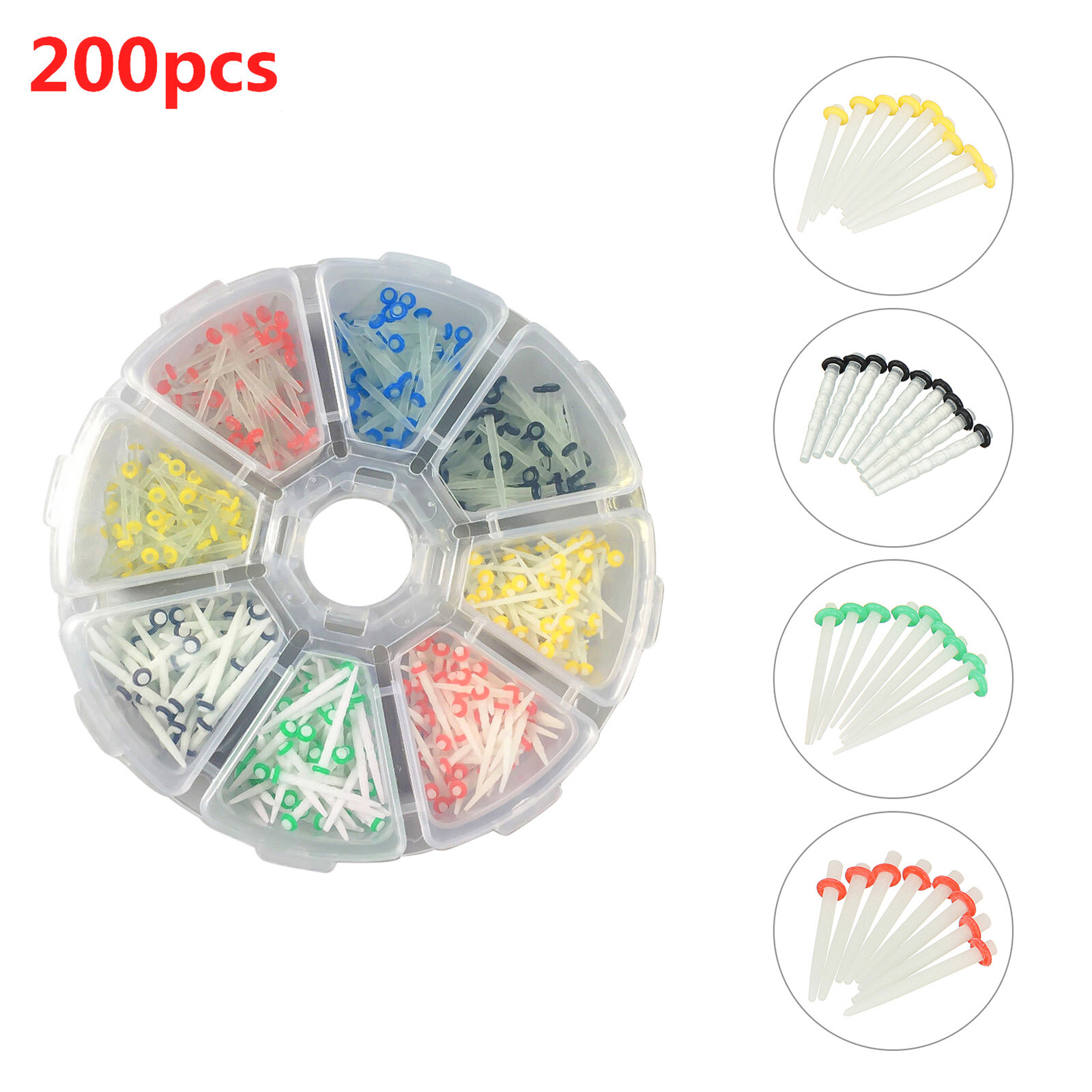 200Pcs Dental Fiber Post Materials Teeth Plated Screw Glass Composite Post Screw