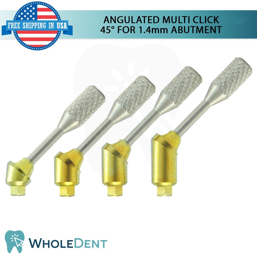 5X Angulated Multi Unit 45° 1.4mm Abutment Attachment Internal Hex 2.42mm
