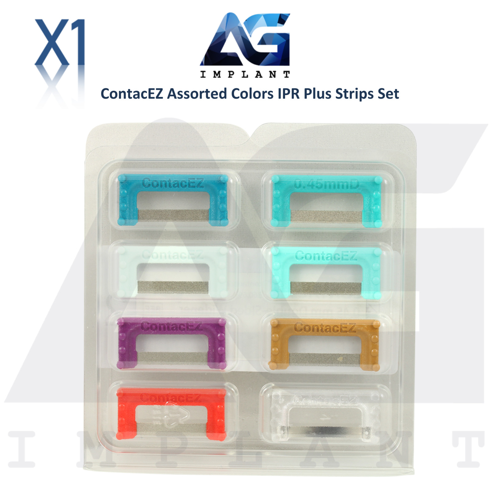 Assorted Color Flexible Diamond Coated IPR Plus Strips Set Stainless Steel