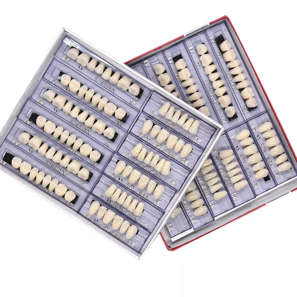 1-10Box Dental Acrylic Resin Denture 23# A1 Full Set Teeth Upper Lower Shade US