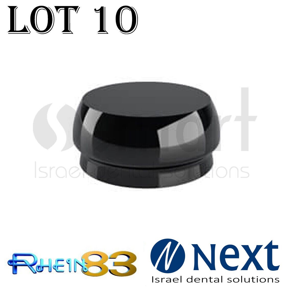 LOTx10 Flat abutment attachment silicone retentive PROCESSING CAP Rhein83 Italy