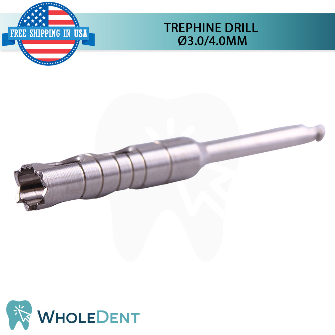 Set Of 3 Trephine Drills Tool Bur Instrument Harvest Dental Im plant Bon Graft