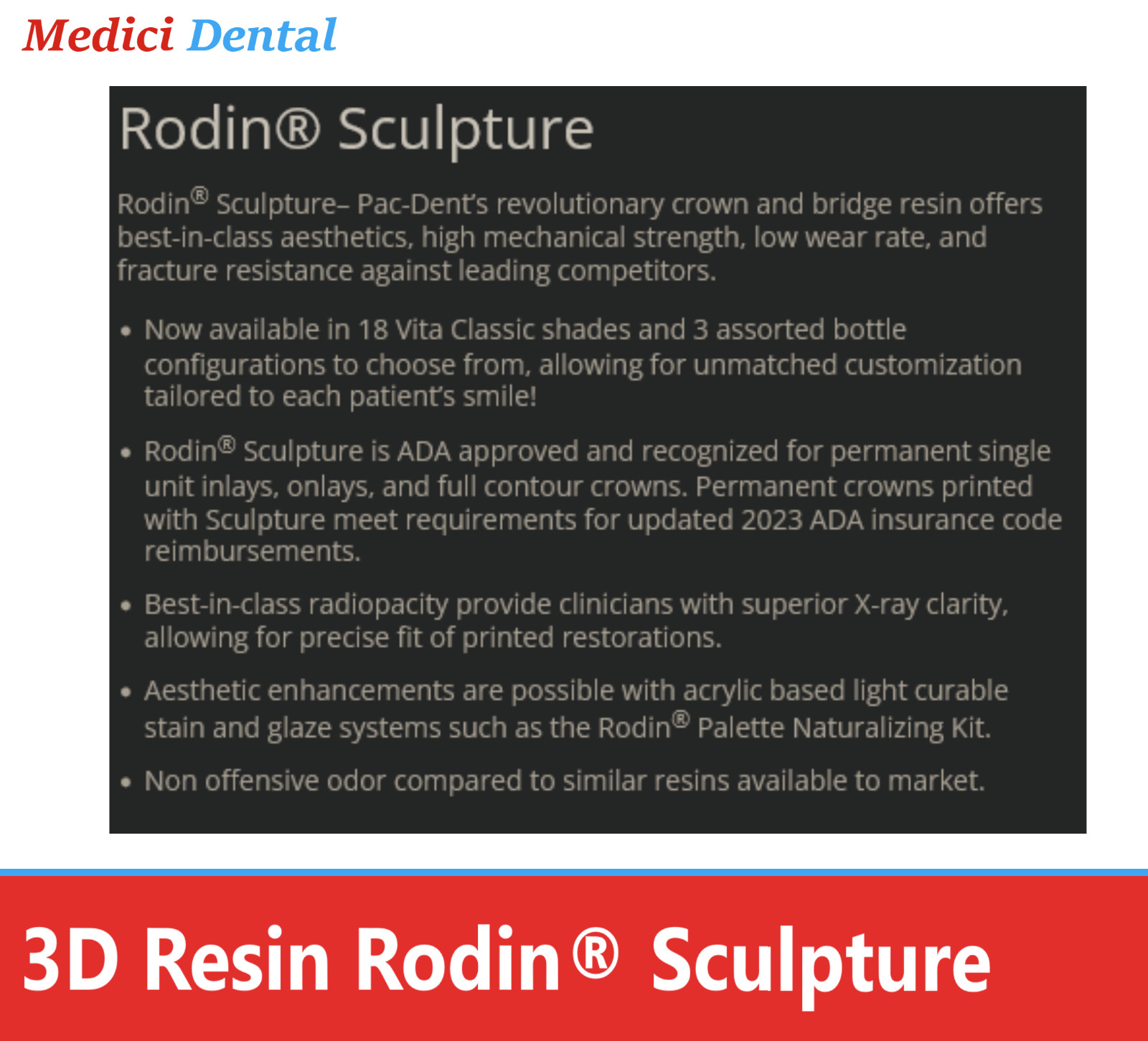 Dental 3D Resin Rodin Sculpture Ceramic, Nanohybrid, Bleach, A1, A2, A3, B1, C2