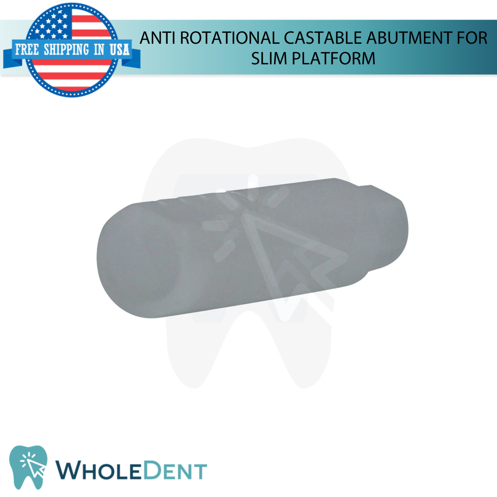 5x Anti Rotational Castable Dental Prosthetic Ø3.0mm Slim Platform Int Hex 2.0mm