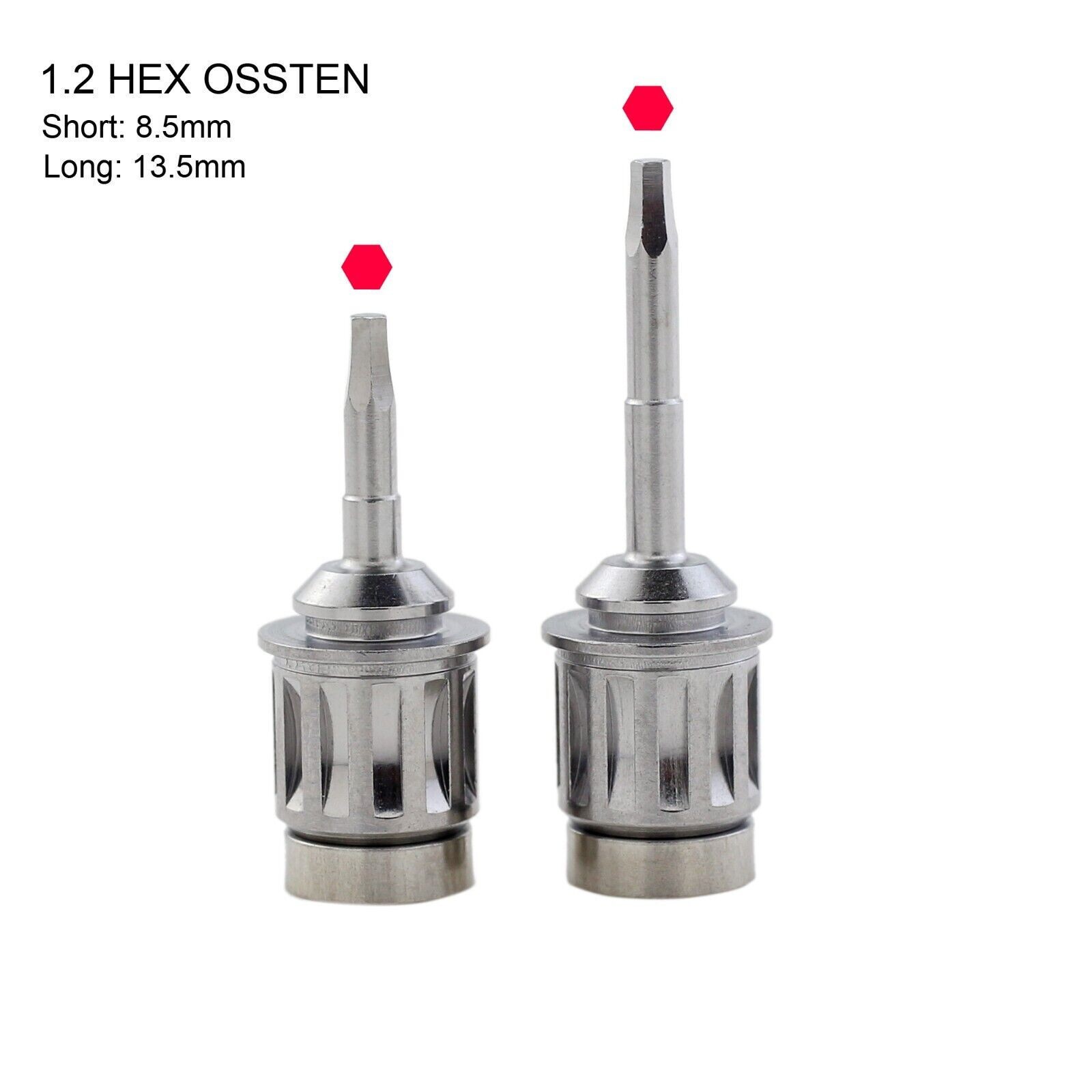2Pcs Dental Hand Hex Driver Adaptor for Implant Abutment Screws 1.2mm Long+Short
